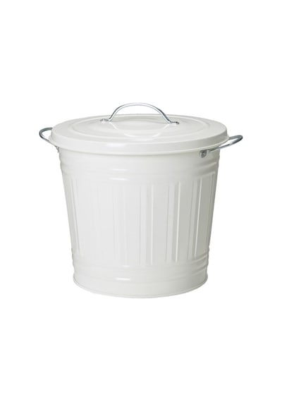 Knodd Çöp Kutusu 16 Litre, Çelik, Beyaz Renk Kapaklı Beyaz