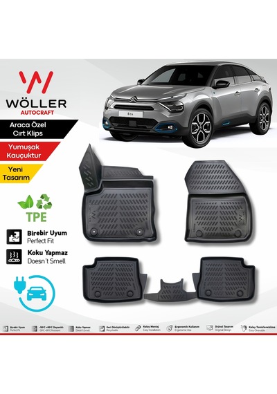Citroen E C4 Paspas Elektrikli 2021 Sonrası Uyumlu 3d Havuzlu Wöller Paspas