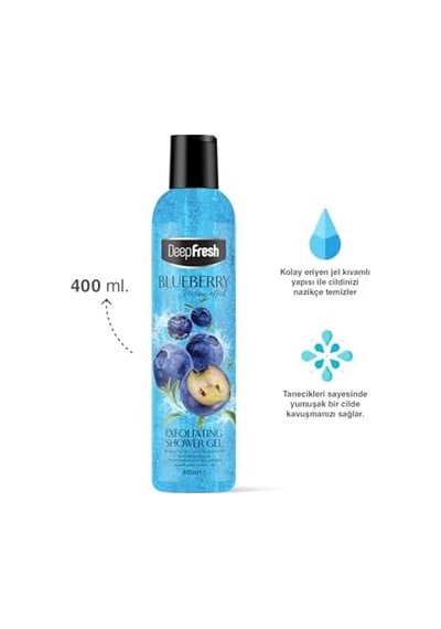 Deep Fresh Peeling Etkili Arındırıcı Duş Jeli Yaban Mersini 400 Ml Açık Mavi