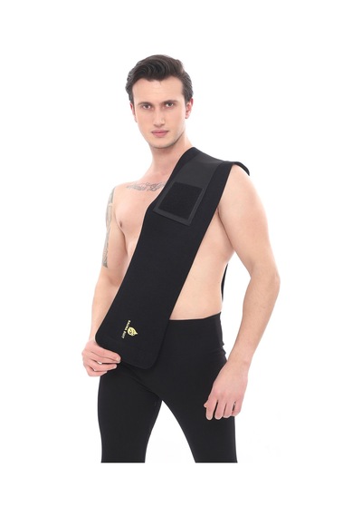 Sh Mağazacılık Unisex Termal Terleten  Siyah  Bel Korse Kemer Siyah