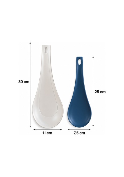 Porsima Sc-4017 Krem-mavi Wow 2'li Kaşık Tutucu Ve Kepçe Altlığı