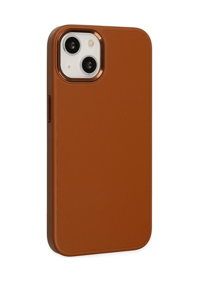Apple iPhone  Uyumlu-  14 Plus Kılıf Asya Deri Silikon - Kahverengi