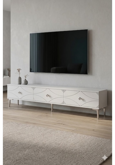 Tsa1897bs Alfa Tv Sehpası Beyaz-silver 180cm