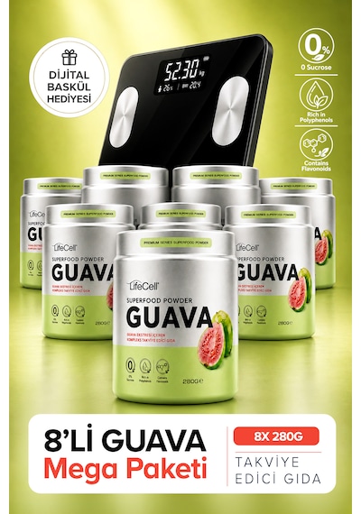 Guava Ekstresi İçeren Kompleks Takviye Edici Gıda - 280g X 8 Adet