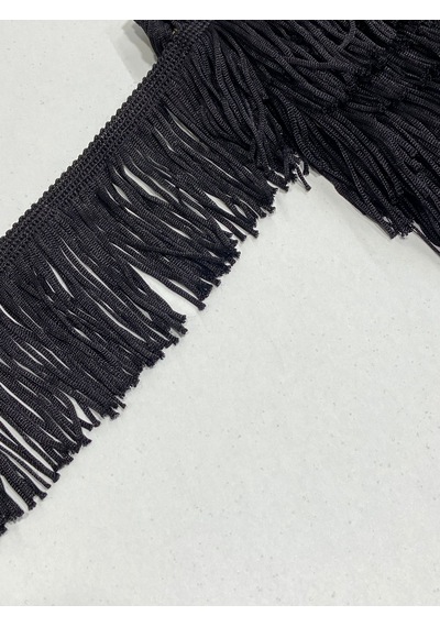 Püskül Saçak Siyah / 7cm / 1 Metre / Kalın İplikli