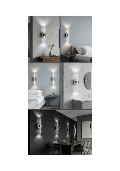 Bubbleflux Small 31 Cm Modern Tasarım Led Aplik - Duvar Lambası - Gümüş - Elektrikli - Kumandalı - Beyaz Led Gümüş Pilli