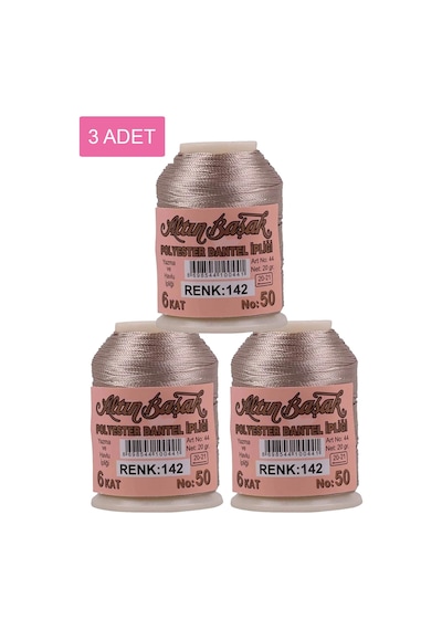 3 Adet Altınbaşak Oya Ve Dantel İpi 20 Gr - Royaleks - No: 142