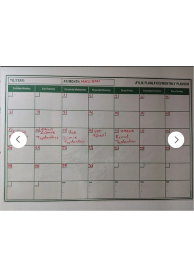 Duvara Kendiliğinden Manyetik Yapışan Aylık Program Planlayıcı Takvim 85 X 56 Cm Şeffaf