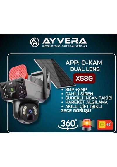 GÜNEŞ ENERJİLİ 2 KAMERA TEK CİHAZDA  6 MP 4G X5 TECH