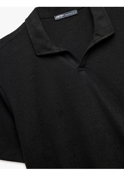 Koton Pamuklu Regular Fit V Polo Yaka Kısa Kollu Tişört Siyah 5sam10024mk Siyah