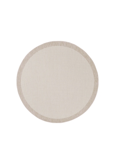 Sisalux 3084 Krem Bej Yuvarlak Sisal Dokuma Jüt Kilim Hav Toz Vermez Mutfak Oturma Odası Halısı Krem - Bej