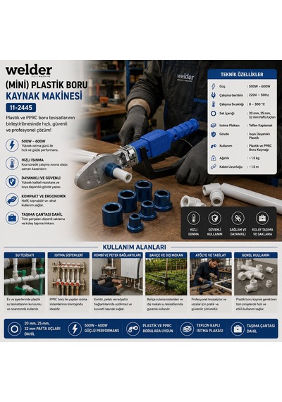 Welder Mini Plastik Boru Kaynak Makinesi