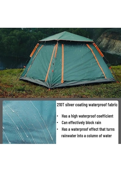 Andoutdoor 8 Kişilik Otomatik Kamp Çadırı Koyu Yeşil