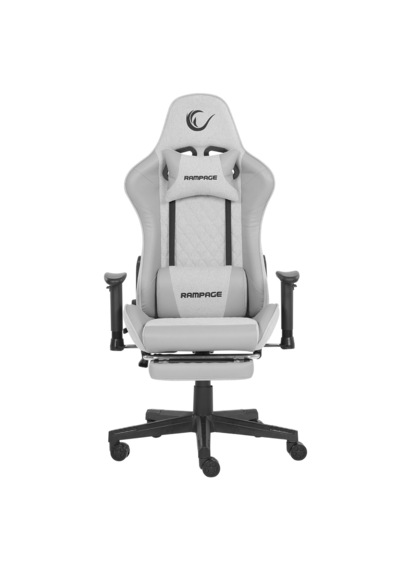 Rampage Kl-r27 Elemental Ayak Dayama Yerli Terletmez Kumaş Gri / Karbon Gaming Oyuncu Koltuğu Beyaz