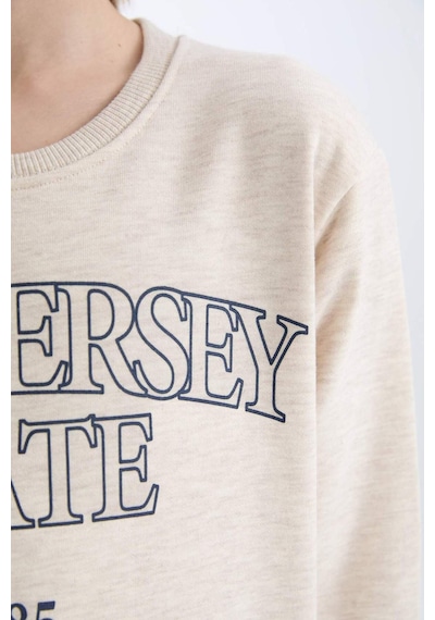 DeFacto Erkek Çocuk Bisiklet Yaka Baskılı Sweatshirt D6210A824CWBG277 DeFacto Erkek Çocuk Bisiklet Yaka Baskılı Sweatshirt D6210A824CWBG277
