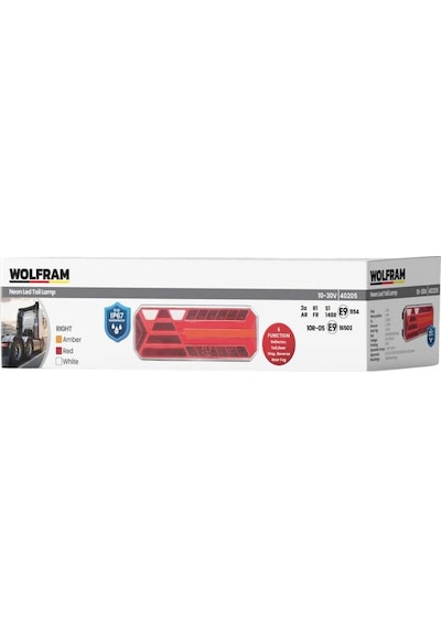 Wolfram 12v-24v Stop Lambası Neon Ledli-kayar Sinyalli 6 Fonksiyonlu 400 145 45 Mm E9 Sağ