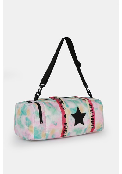 İcone Bag Çocuk Yıldız Logolu Spor Çanta, Çocuk Spor Çanta, Fermuarlı Detaylı Çocuk Spor Çanta Beyaz - Pembe