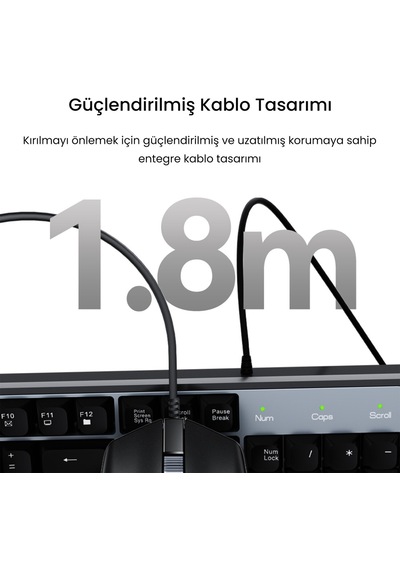 Veggieg Mk500a Ergonomik Kablolu Türkçe Q Klavye Mouse Seti Siyah Optik