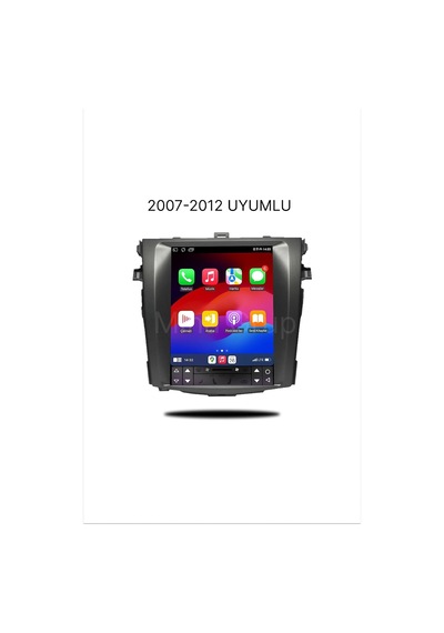 Toyota Corolla 2007-2012 Uyumlu 9.7 İnç Tesla Multimedya Carplay Geri Görüş Kamerası Hediye
