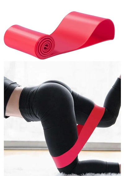 3'lü Set Direnç Bandı 60 Cm Hafif - Sert - X-sert Pilates Egzersiz Yoga - Mini Loop Band Mavi - Kırmızı - Siyah