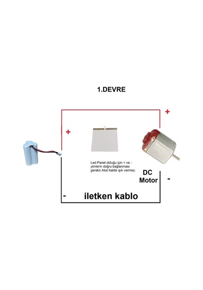 Kutulu 2 İn 1 Dc 3.6v Pil Led Panel Motor Anahtar Pervane Öğrenci Elektrik Devresi Hobi Deney Seti