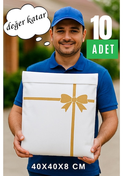 Yapışkanlı Hediye Ambalajı Hediye Paketi Hediye Çantası Nonwoven Bez Çanta Kargo Poşeti Şık Estetik Beyaz