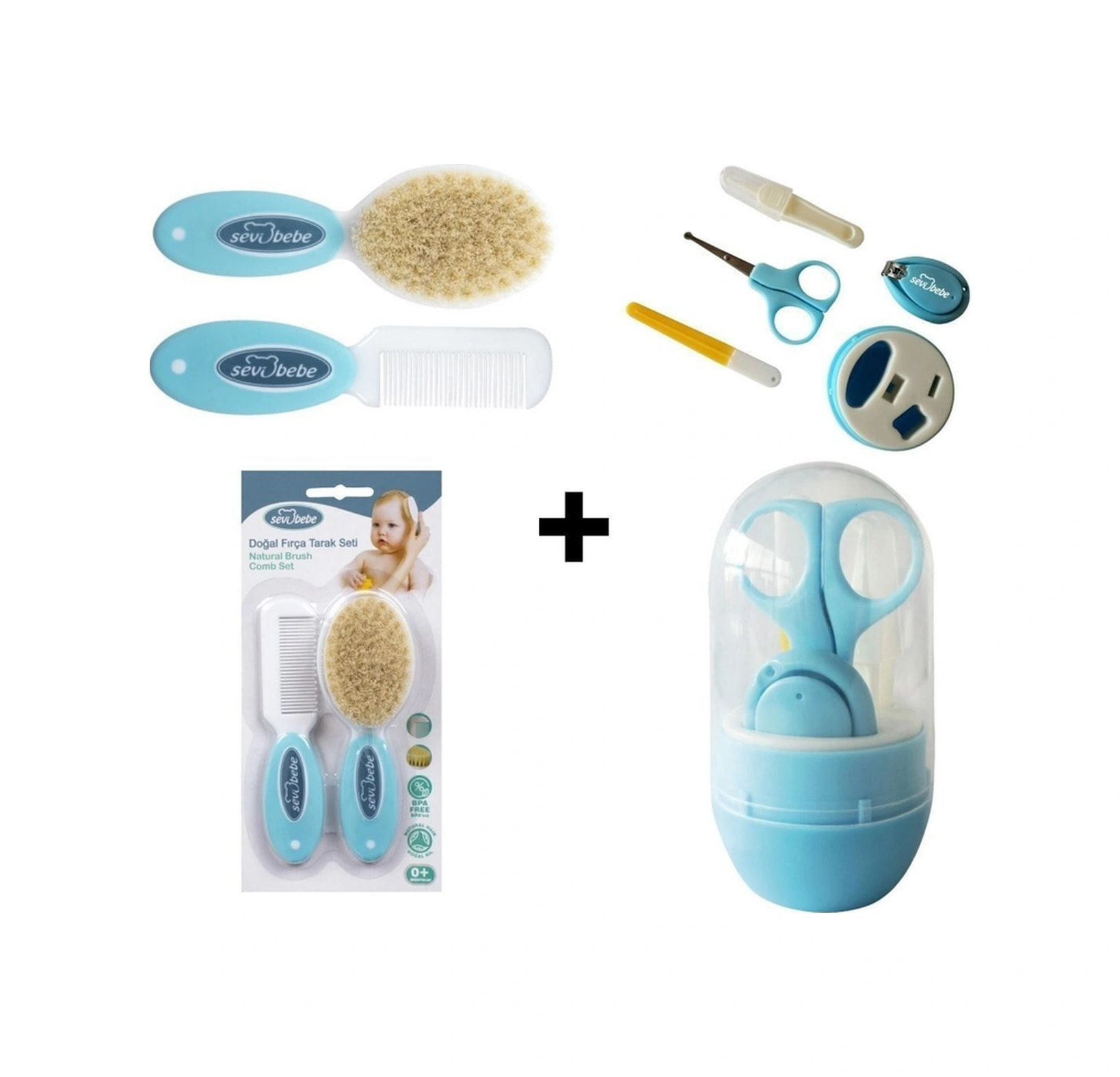 Naturel Fırça Tarak +bebek Tırnak Bakım Seti