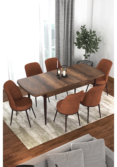 Canisa Concept Zen Serisi 80x132 Mdf Açılabilir Barok Ahşap Desen Masa Takımı Ve 6 Kiremit Sandalye Masa Barok Sandalyeler Kiremit Canisa Concept Zen Serisi 80x132 Mdf Açılabilir Barok Ahşap Desen Masa Takımı Ve 6 Kiremit Sandalye Masa Barok Sandalyeler Kiremit