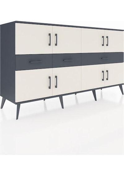 Hyperion Konsol 5 Raflı 3 Çekmeceli 8 Kapaklı 176x44x99 Antrasit- Antrasit-aytaşı/antrasit Hyperion Konsol 5 Raflı 3 Çekmeceli 8 Kapaklı 176x44x99 Antrasit- Antrasit-aytaşı/antrasit