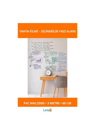 Kendinden Yapışkanlı Şeffaf Pvc Tahta Filmi 3 Metre X 60 Cm Çok Renkli