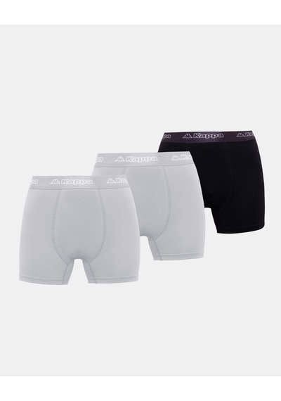 Kappa Logo Kabox Erkek Siyah-gri Regular Boxer