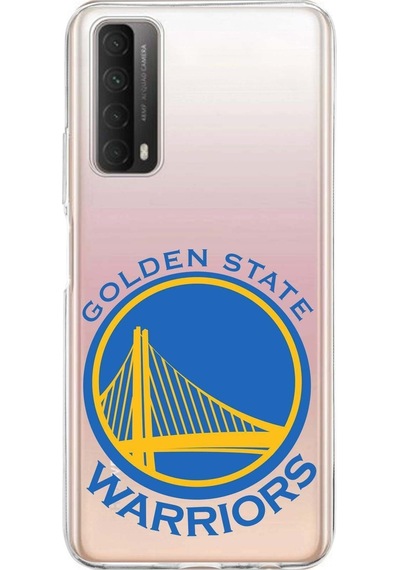 Huawei P Smart 2021 Uyumlu Kapak Golden State Warriors Tasarımlı Şeffaf Silikon Kılıf Şeffaf