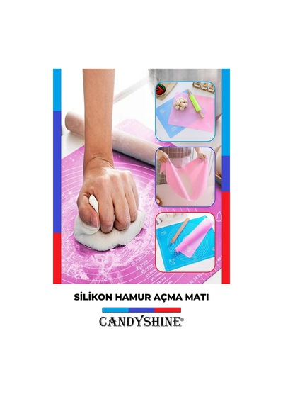 Silikon Renkli Hamur Açma Matı Büyük Boy 50x40cm