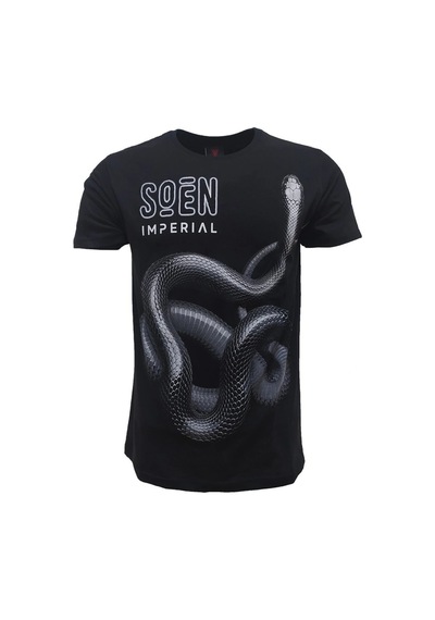 Soen Imperial Band Baskılı Penye Tişört Siyah