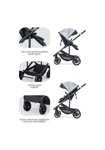 Kanz Echo Travel Sistem Bebek Arabası Gri