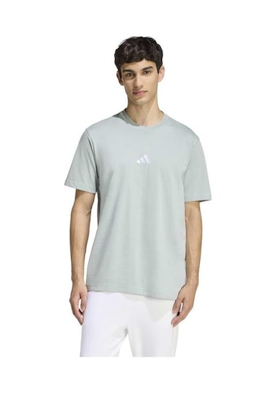 Adidas Essentials Small Logo Single Jersey Erkek Yeşil Yuvarlak Yaka Tişört Yeşil