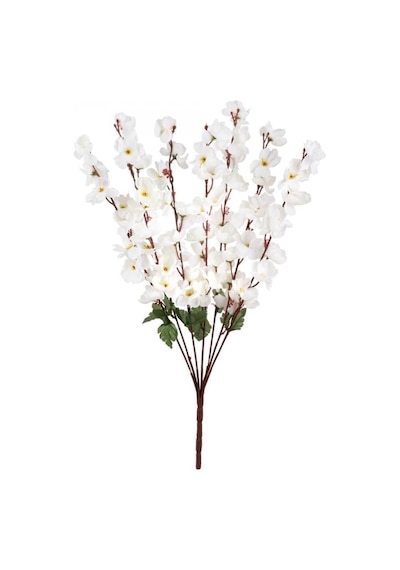 Yapay Çiçek Bahardalı Japon Kiraz Çiçeği 9 Dallı 40cm Beyaz Diğer