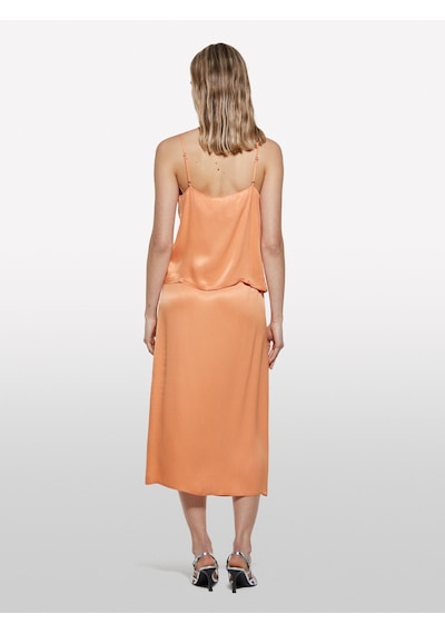 Sisley %100 Viskoz Saten Midi Etek Kadın Turuncu Etek - 325p42bzl002r