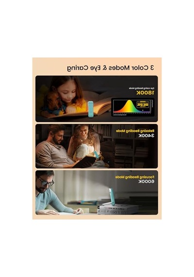 3 Renk Seçeneği İle Usb Şarj Edilebilir Kitap Işığı, 5 Parlaklık Seviyesi 10 Parça Siyah