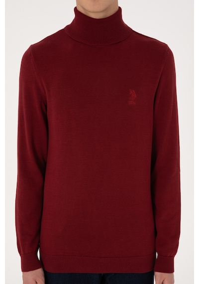 U.S. Polo Assn. Erkek Slim Fit Boğazlı Yaka Boğazlı Basic Kazak 50288884-VR014