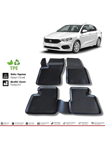 Fiat Egea Paspas Sedan 2015 2022 Arası 3D Havuzlu Wöller Paspas