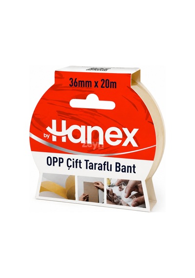 By Hanex Opp Çift Taraflı Bant 36 Mm X 20 M Güçlü Yapışkanlı Şeffaf Montaj Ve Sabitleme Bandı