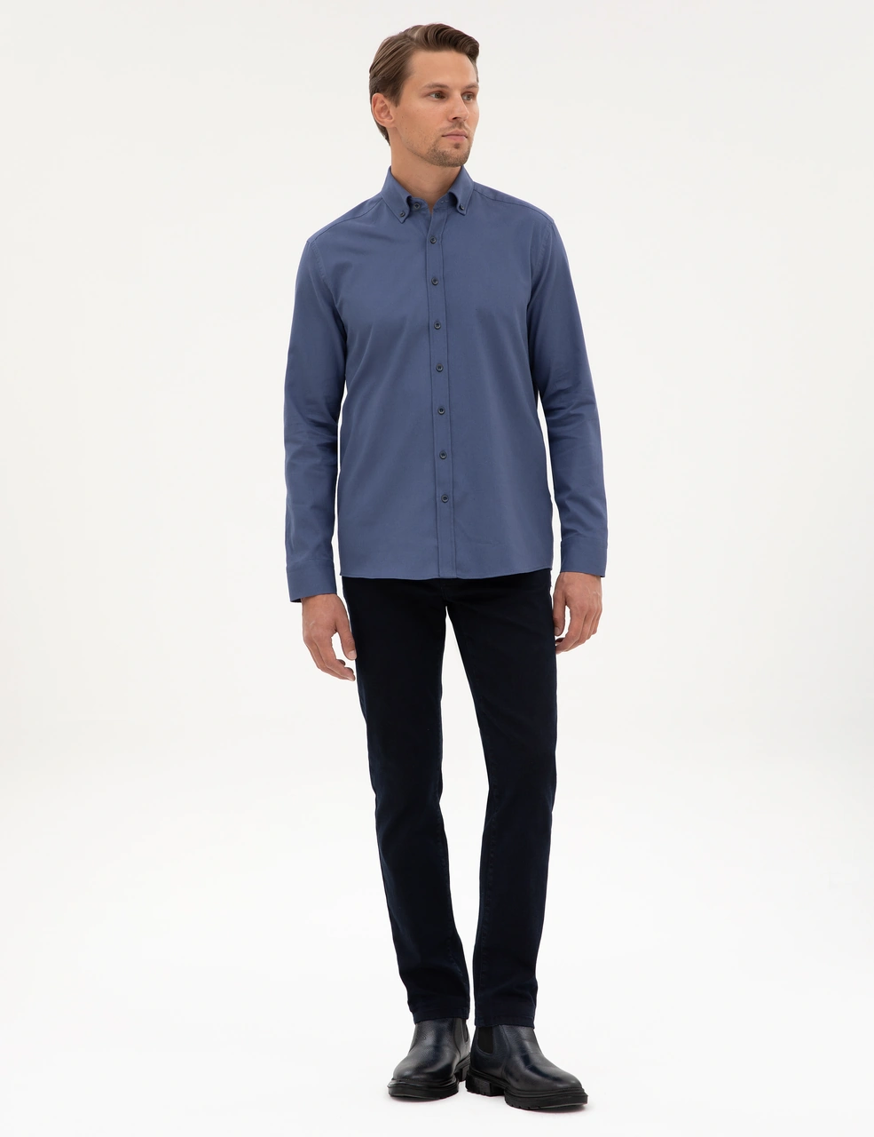 Pierre Cardin Erkek İndigo Gömlek Desenli 50311308-vr028 Indigo