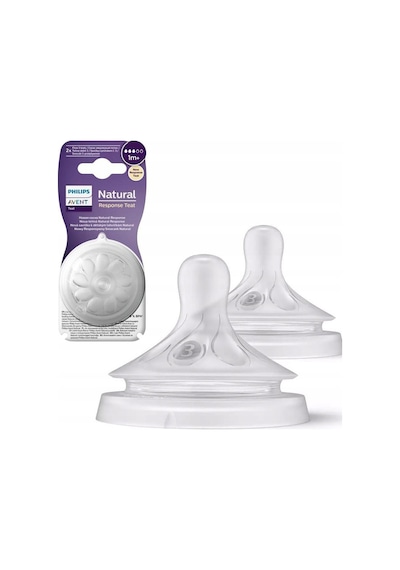 Philips Avent Natural Response 2'li Biberon Emziği, 3 Numara, 1 Ay+