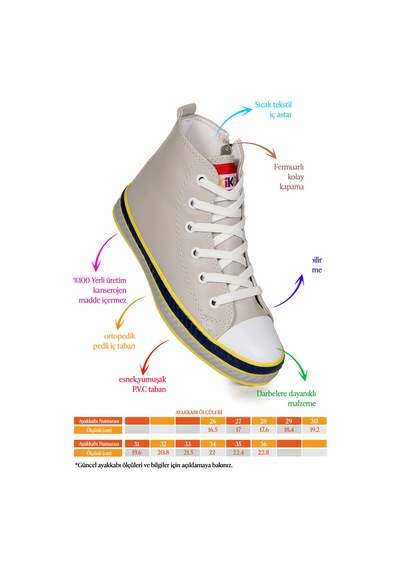 Kiko Kids Pant Günlük Bağcıklı Fermuarlı Erkek Çocuk Spor Ayakkabı Gri Gri