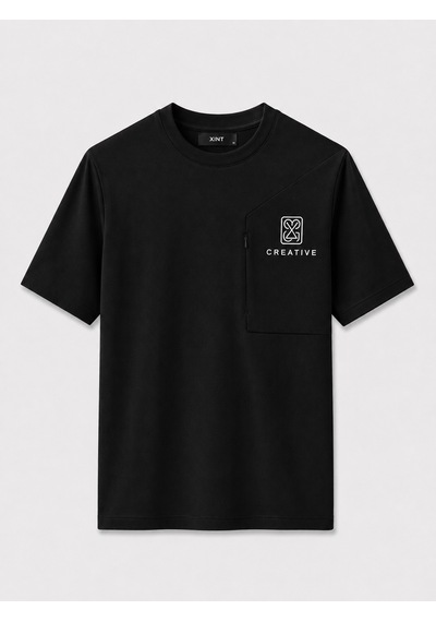 Xint Siyah Pamuk Dokulu Oversize Tişört 502175