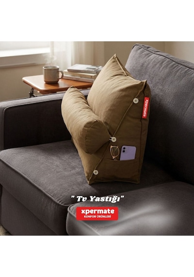 Xpermate Sırt, Bel, Boyun Destekli TV Okuma Yastığı Ameliyat Sonrası Kahverengi