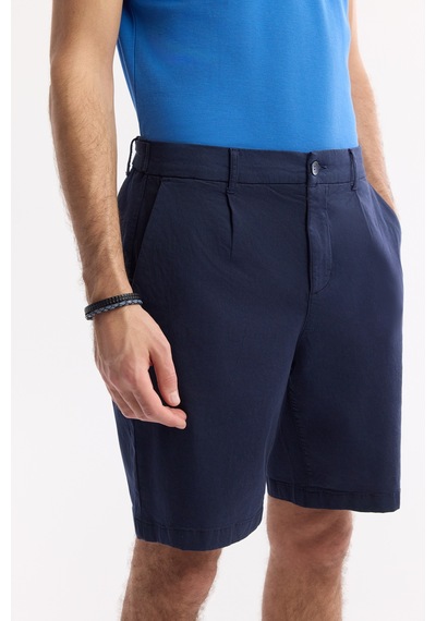 Avva Erkek Lacivert Klasik Bel Pamuklu Bi-stretch Relaxed Fit Şort A51y3727