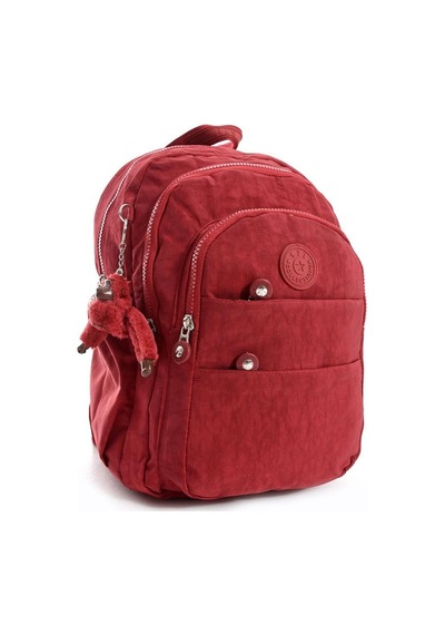 Baginn Kadın Sırt Çantası Çok Cepli 30 25 Cm Hafif Klinkır Kumaş Spor Seyahat Çantası Su İtici Kumaş Bordo
