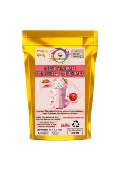 Çilek Aromalı Toz Milkshake & Smoothie & Frappe 1 KG